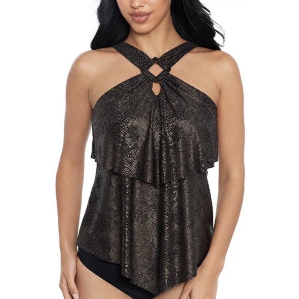 Magicsuit Xantu Carolina Tiered Tankini Tummy Control Top Size 12 NWT $140